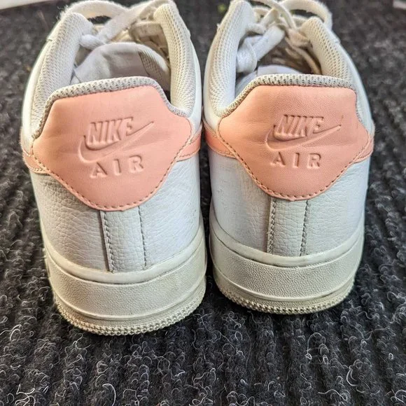 ๐HP๐ Nike Air Force 1 Low Leather Trainers AH0287-102 Oracle Pink - Picture 6 of 12